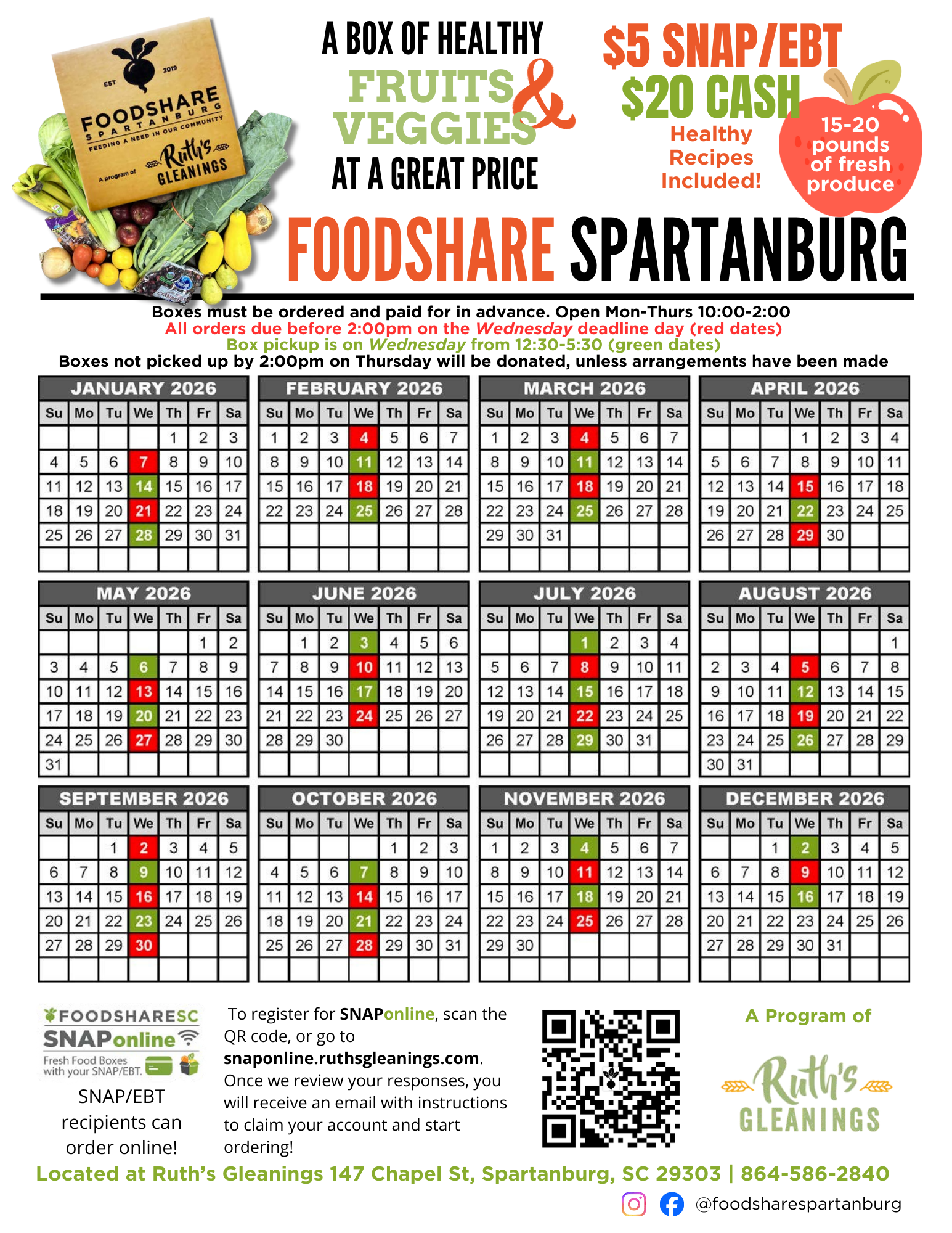 FoodShare 2026 Calendar