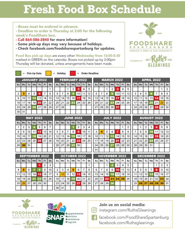 Foodshare Calendar